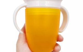 360 Baby Learning Drinking Silicone Cup with Double Handle Flip Degrees Leakproof Kids Water Feeding Bottle 