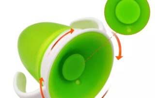 360 Baby Learning Drinking Silicone Cup with Double Handle Flip Degrees Leakproof Kids Water Feeding Bottle 