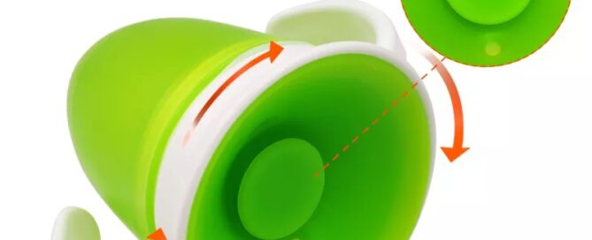 360 Baby Learning Drinking Silicone Cup with Double Handle Flip Degrees Leakproof Kids Water Feeding Bottle 