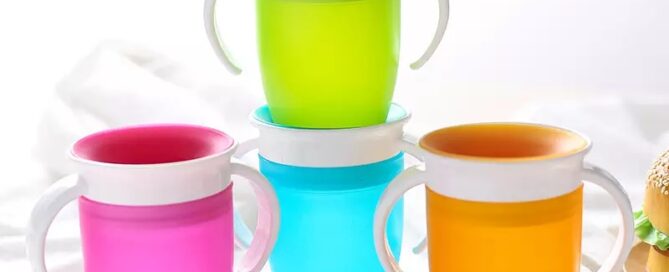 360 Baby Learning Drinking Silicone Cup with Double Handle Flip Degrees Leakproof Kids Water Feeding Bottle 