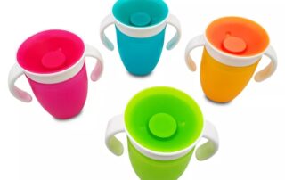 360 Baby Learning Drinking Silicone Cup with Double Handle Flip Degrees Leakproof Kids Water Feeding Bottle 