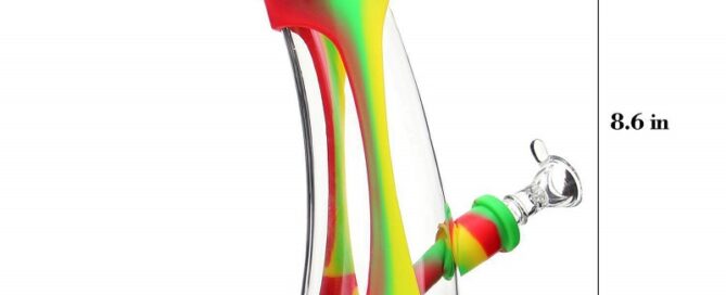 8.6 Inc Silicone Smoking Water Glass Hookah Pipe Bong Tobacco Bubbler Best Gift 5 silicone bong