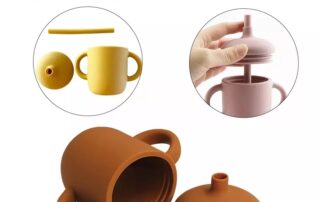 BPA Free Safe Eco Friendly 360 Degrees No Spill Toddler Trainer Learner Cup Silicone Baby Cups with Straw