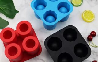 BPA Free Slow Melting 4 Cup Silicone Ice Shot Glass Ice Mold 4 Cavity Shot Glass Ice Cube Tray For Whiskey Cocktails