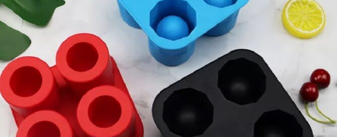 BPA Free Slow Melting 4 Cup Silicone Ice Shot Glass Ice Mold 4 Cavity Shot Glass Ice Cube Tray For Whiskey Cocktails