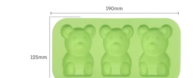 Custom 3 Cavities BPA Free Cartoon Bear Shape Silicone Ice Cream Mould Popsicle Mold With Sticks