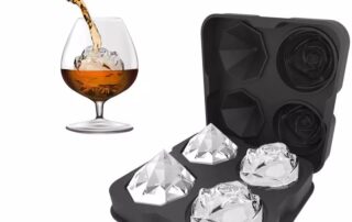 Factory Selling BPA Free 2 Ice Rose 2 Diamond Silicone Ice Cube Tray 3D Silicone Rose Shape Ice Cube Mold