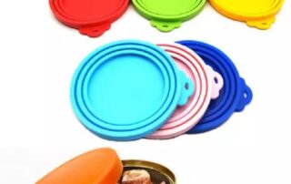 Food Grade dishwasher flexible Silicone Pet can Cover Universal BPA Free Silicone Can Lids Covers