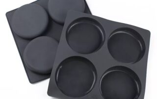 Muffin Top Bun Custard Tart Resin Coaster 4 Cavity Silicone Molds for Round Disc Pan for Cake