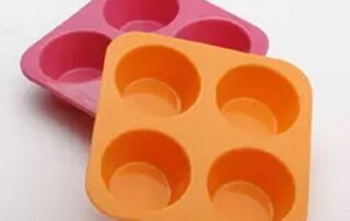 Muffin Top Bun Custard Tart Resin Coaster 4 Cavity Silicone Molds for Round Disc Pan for Cake