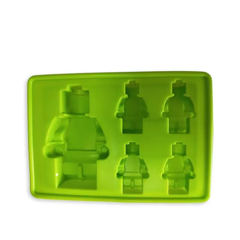 Silicone Robot RESIN Mold for DIY 5 even chocolate fondant ice Making 3D robot building block toys 