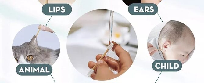 Custom Secure Reusable Silicone Cotton Swab with Non-removable Ends for Ear Cleaning Makeup bamboo q tip