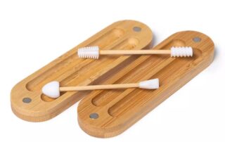 Custom Secure Reusable Silicone Cotton Swab with Non-removable Ends for Ear Cleaning Makeup bamboo q tip
