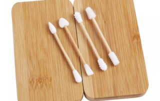 Custom Secure Reusable Silicone Cotton Swab with Non-removable Ends for Ear Cleaning Makeup bamboo q tip