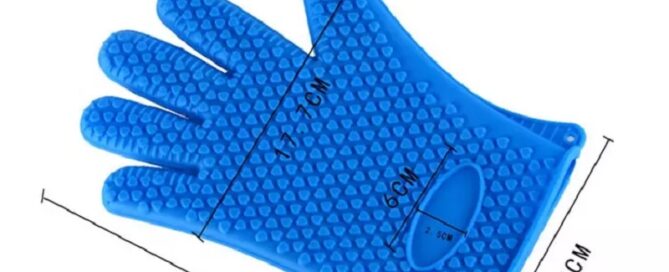 Customized LOGO Extra Thick Non-slip Heat Resistant Silicone Oven Gloves for Kitchen Cooking Baking