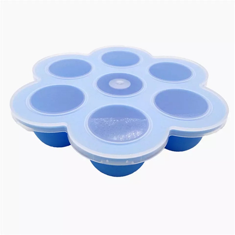 Eco-Friendly Homemade Egg Poacher Reusable Food Container with Lid Silicone Egg Bites Cooking Mold