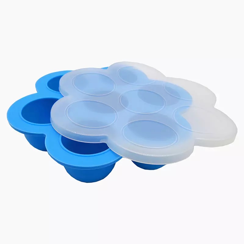 Eco-Friendly Homemade Egg Poacher Reusable Food Container with Lid Silicone Egg Bites Cooking Mold