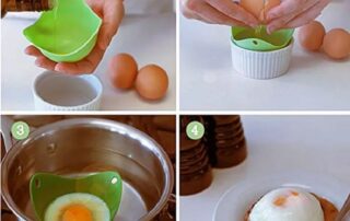 Nonstick microwave egg poacher pod cups set egg cooker boiler silicone egg poacher