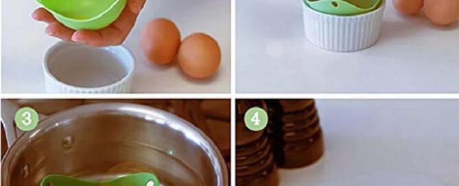 Nonstick microwave egg poacher pod cups set egg cooker boiler silicone egg poacher