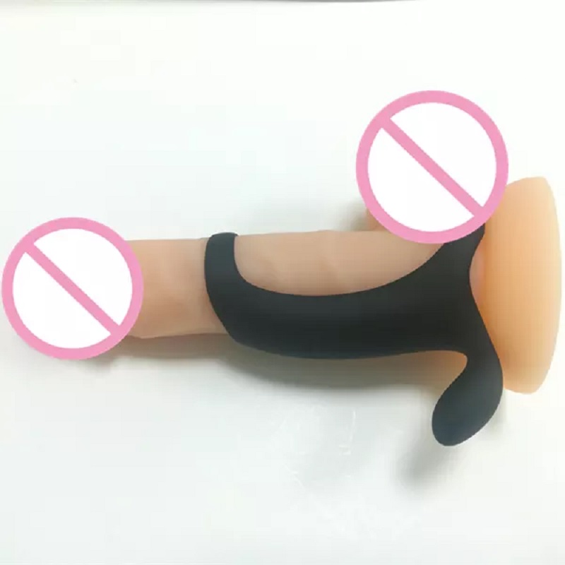 Penis sleeve silicone D spot stimulated soft touch penis cock ring backer for Men silicone d rings