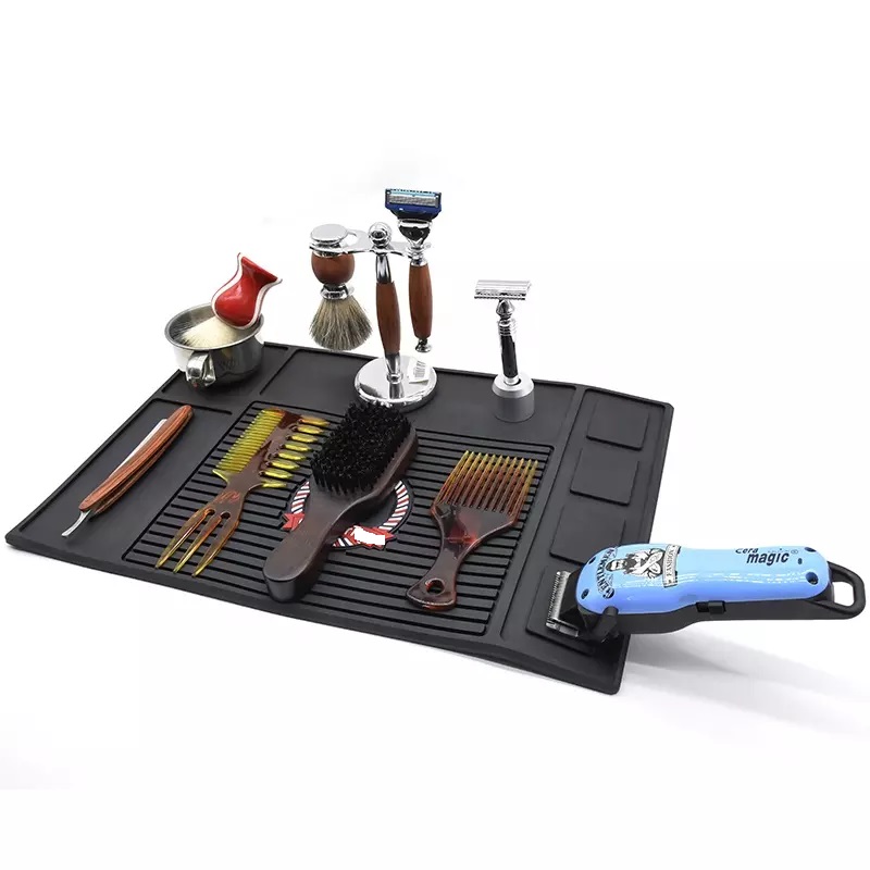 Barber Heat Resistant Mat Salon Tool Holder Silicone Mat barber shop silicone hair products