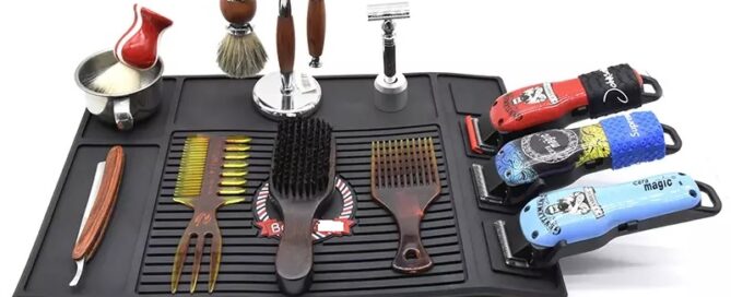 Barber Heat Resistant Mat Salon Tool Holder Silicone Mat barber shop silicone hair products