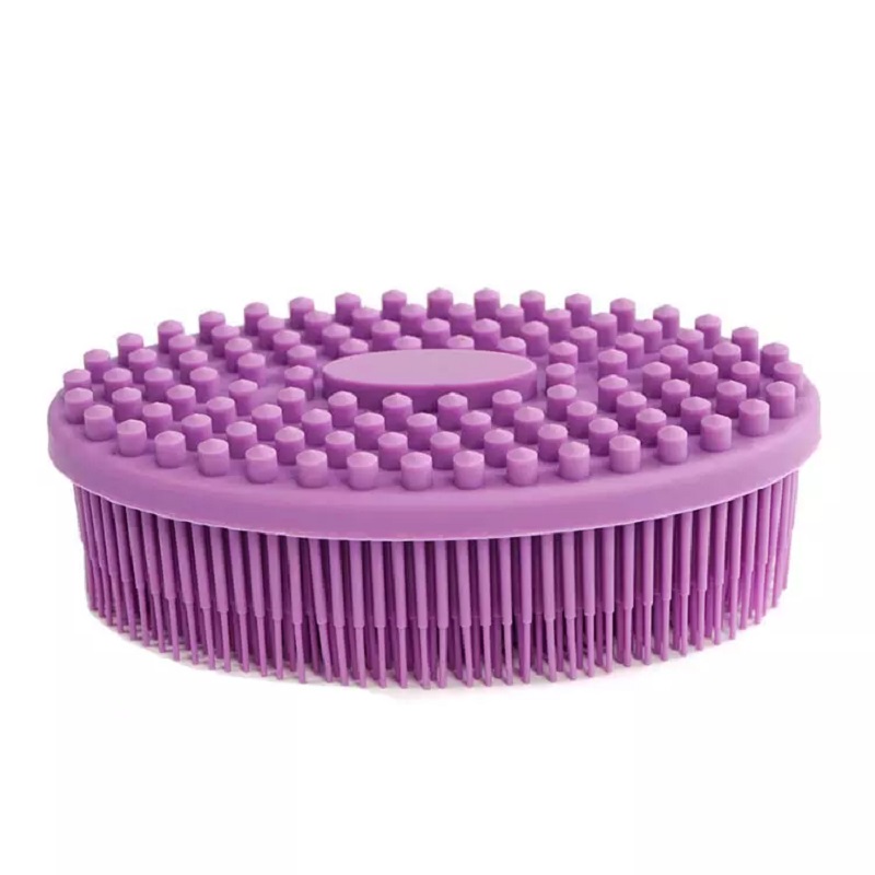 Double Sided Shower Exfoliation Brush Soft Silicone Bath Body Handheld Brush Scrubber