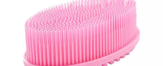 Double Sided Shower Exfoliation Brush Soft Silicone Bath Body Handheld Brush Scrubber