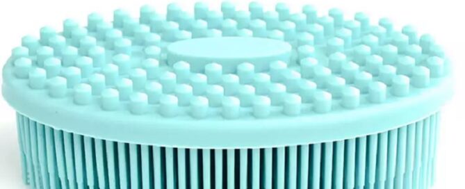 Double Sided Shower Exfoliation Brush Soft Silicone Bath Body Handheld Brush Scrubber