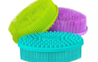 Double Sided Shower Exfoliation Brush Soft Silicone Bath Body Handheld Brush Scrubber