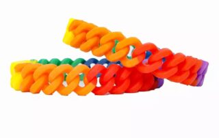 Fashion Multicolor Pin Silicone Twist simple Bracelet boy fashion silicone Rainbow Hollow bracelets