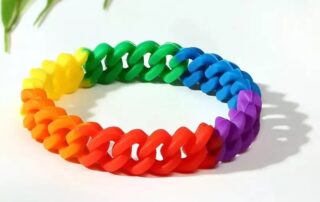 Fashion Multicolor Pin Silicone Twist simple Bracelet boy fashion silicone Rainbow Hollow bracelets