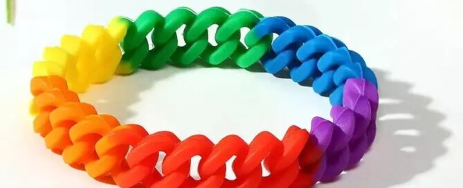 Fashion Multicolor Pin Silicone Twist simple Bracelet boy fashion silicone Rainbow Hollow bracelets