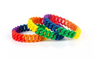 Fashion Multicolor Pin Silicone Twist simple Bracelet boy fashion silicone Rainbow Hollow bracelets
