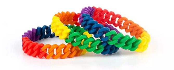 Fashion Multicolor Pin Silicone Twist simple Bracelet boy fashion silicone Rainbow Hollow bracelets