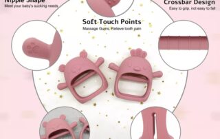 Food Grade New Teething Toys BPA Free Never Drop Wrist Silicone Teether Baby silicone animals