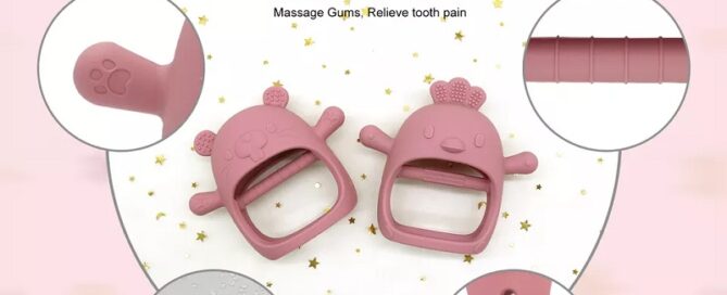 Food Grade New Teething Toys BPA Free Never Drop Wrist Silicone Teether Baby silicone animals