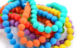 Food Grade Silicone Abacus Bead Wholesale Baby Teething Loose Flat Round Silicone Beaded Bracelet