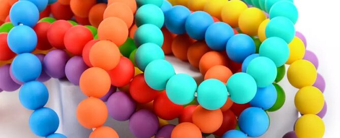 Food Grade Silicone Abacus Bead Wholesale Baby Teething Loose Flat Round Silicone Beaded Bracelet