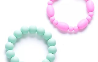 Food Grade Silicone Abacus Bead Wholesale Baby Teething Loose Flat Round Silicone Beaded Bracelet