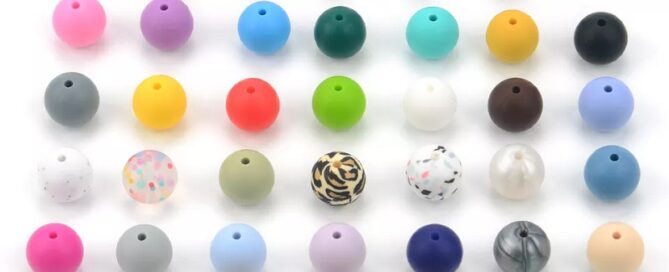 Food Grade Silicone Abacus Bead Wholesale Baby Teething Loose Flat Round Silicone Beaded Bracelet