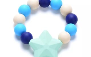 Food Grade Silicone Abacus Bead Wholesale Baby Teething Loose Flat Round Silicone Beaded Bracelet