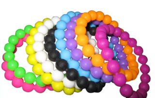 Hexagon Letter Chew Teeth Bead Custom Printed bracelet Bead Alphabet Round Silicone Beads