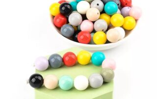 Hexagon Letter Chew Teeth Bead Custom Printed bracelet Bead Alphabet Round Silicone Beads