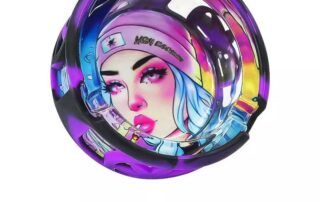 New Design Glass Ashtray With Silicone Cover Round Glass Ashtray Anti Collision Cigar Ashtray