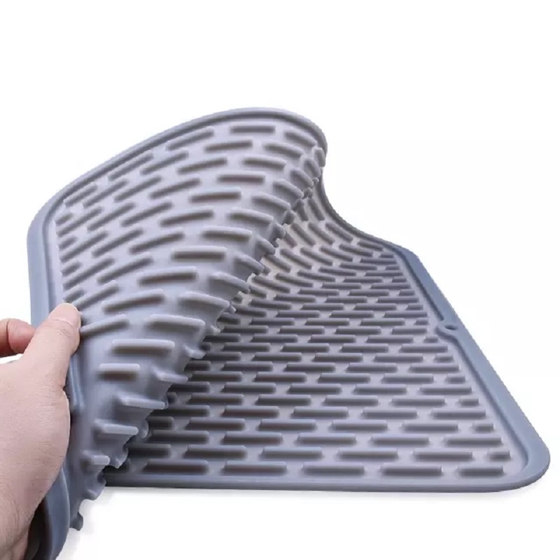 Non-Slip Silicone Dish Drying Mat heat resistant Silicone Protector pad for Kitchen Countertops