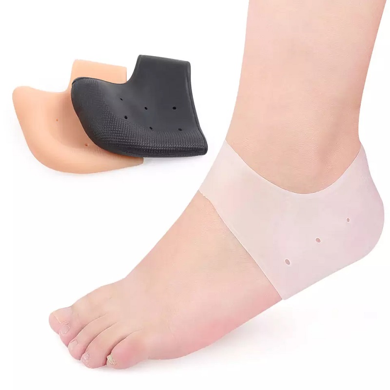 Repair Dry Cracked Heels and Reduce Pains of Plantar Fasciitis Reused Heel Sleeves Breathable Silicone Heel Protectors