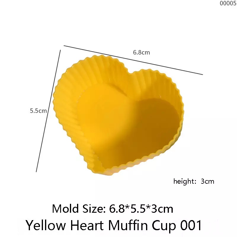 Silicone Cupcake Liners Reusable Baking Cups Nonstick Easy Clean Pastry Muffin silicone heart mold