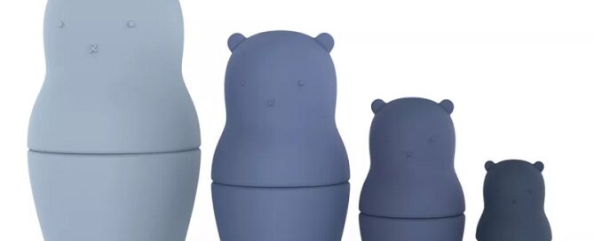 Silicone Matryoshka Doll 4 sets Nesting silicone baby dolls baby Educational Stacking Toy