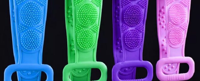 Soft Bath Message Towel Wash Body Back Brush Belt Exfoliating Silicone Body Scrubber